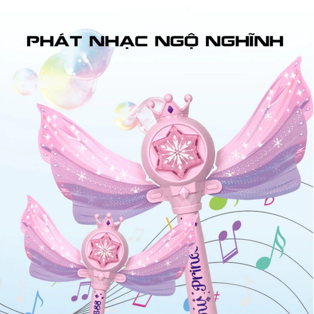 Gậy Thổi Bong Bóng Xà Phòng Tự Động Elsa Snow Princess Có Đèn Và Nhạc- Thepooh