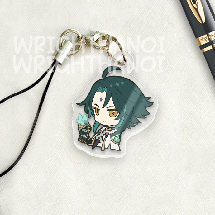 Móc treo điện thoại, dây đeo điện thoại, móc khóa acrylic Kazuha Genshin Impact anime chibi cute trang trí điện thoại