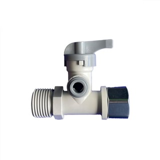 Van chia nước đầu nguồn, van cấp nước máy lọc nước - ren 21 (1/2'') ra ống 6 (1/4'')