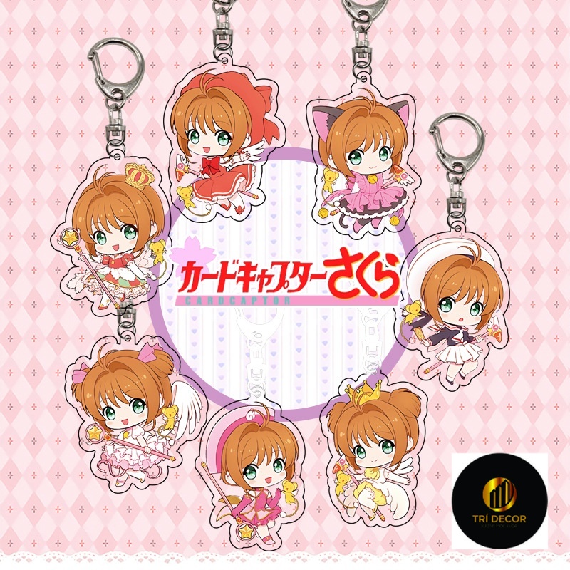 Thẻ Móc Khóa acrylic Hình Thủ Lĩnh Thẻ Bài sakura Xinh Xắn