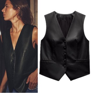 Áo Vest giả da phong cách mới mùa thu 2025 3046390