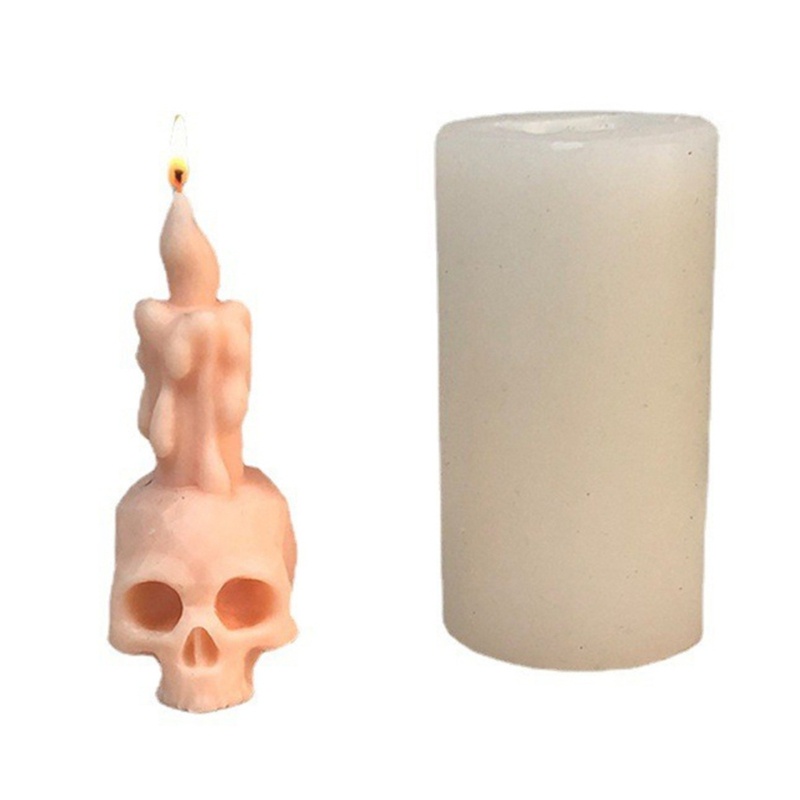 Zzz Halloween Skull Khuôn Silicon Cho DIY Thạch Cao Trang Trí Halloween