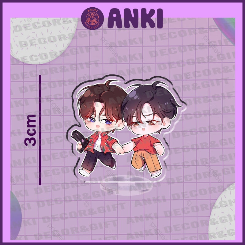 Standee OTP Pondphuwin cute dễ thương, standee mica trong suốt, quà tặng sinh nhật, mô hình chibi trang trí sưu tập