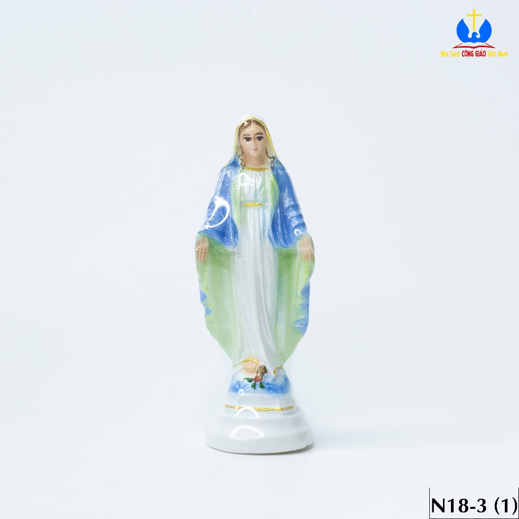 Tượng Đức Mẹ Maria, Mẹ Ban Ơn 10cm để xe ô tô, để bàn N18-3  NSCGVN