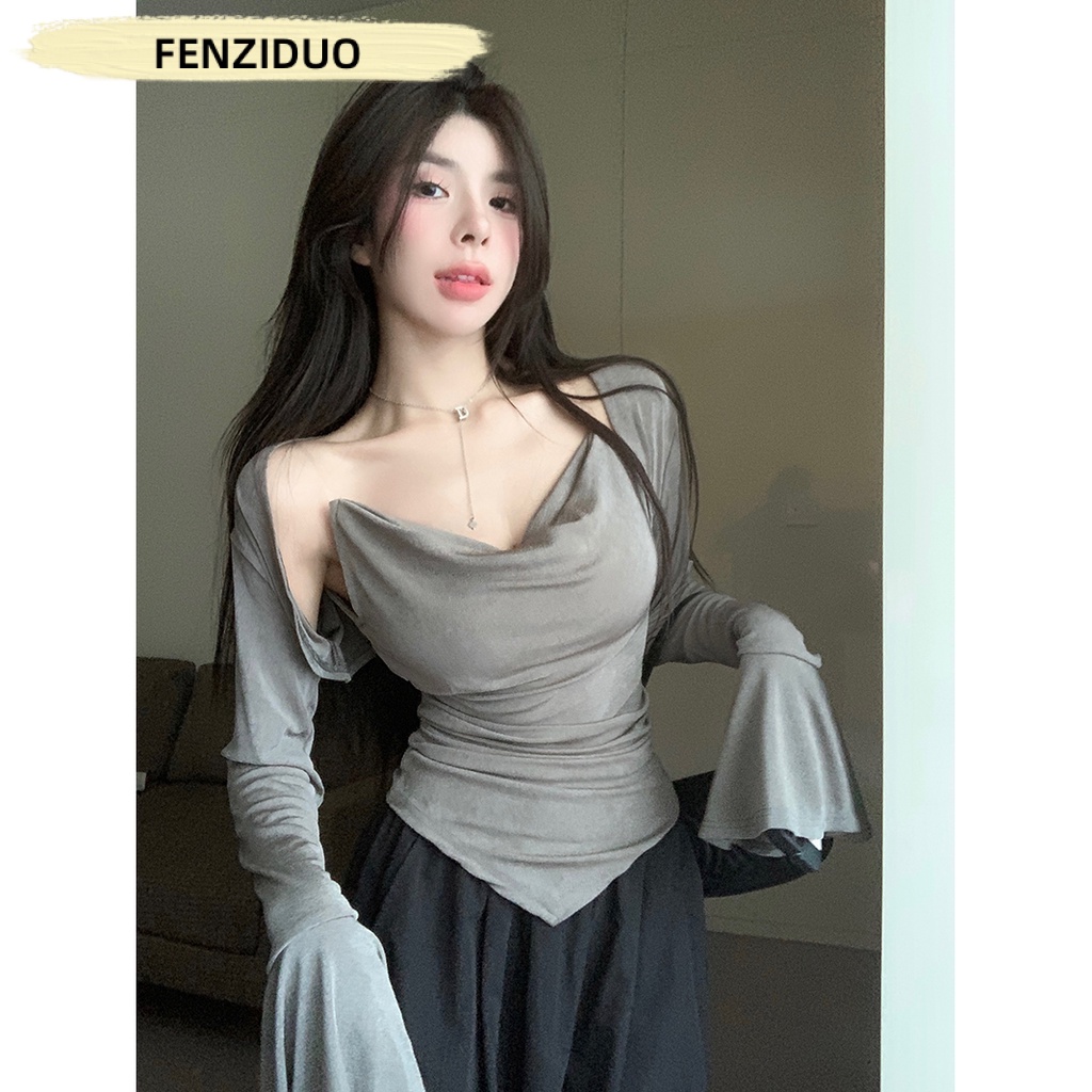 KIKONEY SHOP Áo Len croptop áo tingoan áo nữ kiểu 2023 New Style A21K0IP 34Z230821