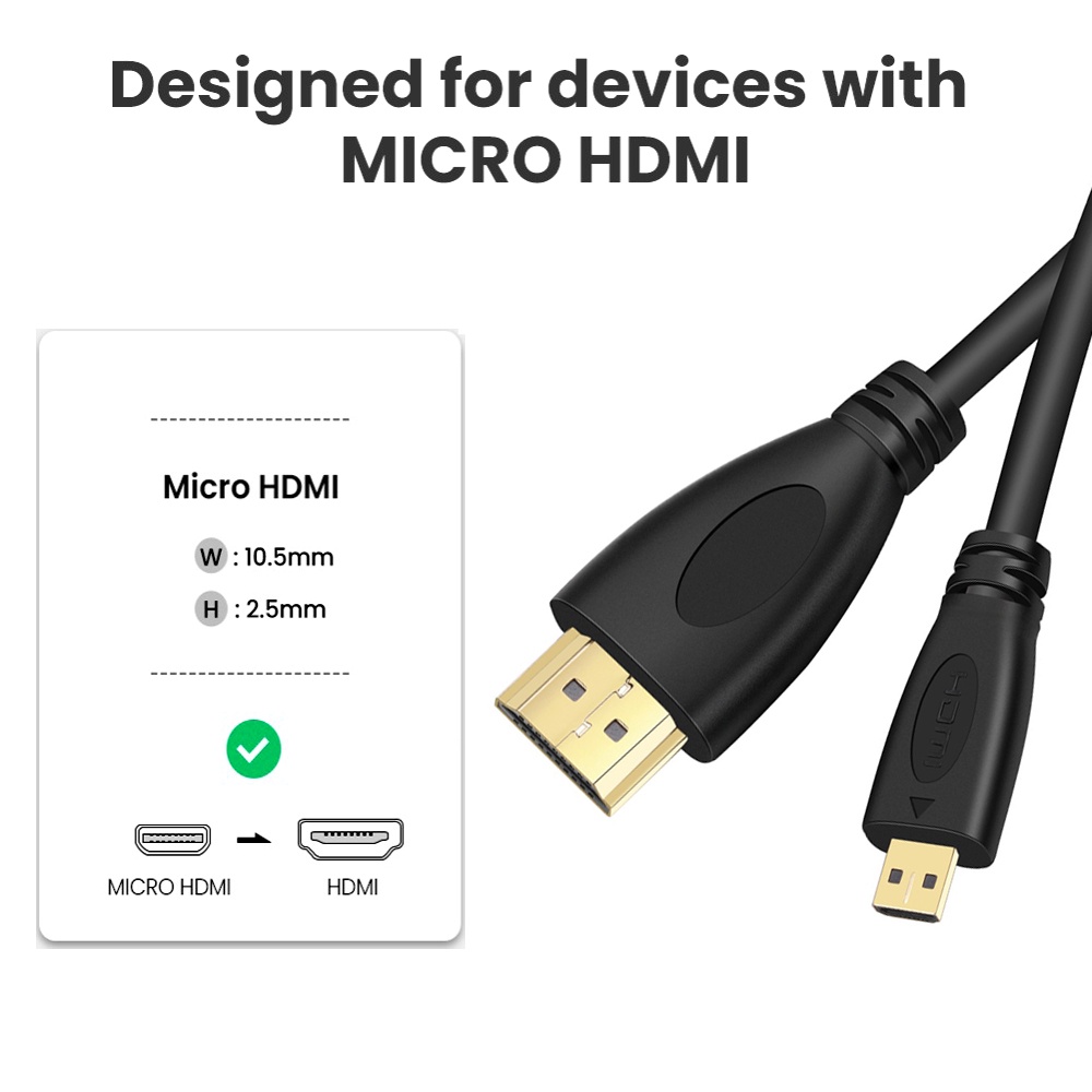 Cáp Chuyển Đổi 1m 1.5m 2m 3m v1.4 hdmi Sang micro hdmi 1080p 1440p Cho hdtv ps3 xbox 3d