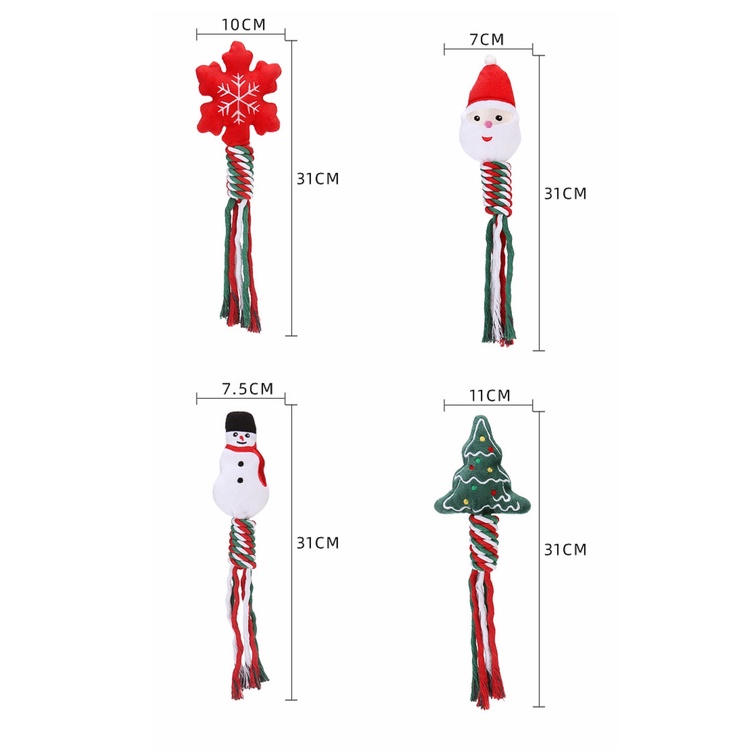 Đồ Chơi Nhồi Bông cotton Thắt Nút Làm Sạch Răng Và Thắt Nút Chủ Đề Giáng Sinh Cho Chó Cưng