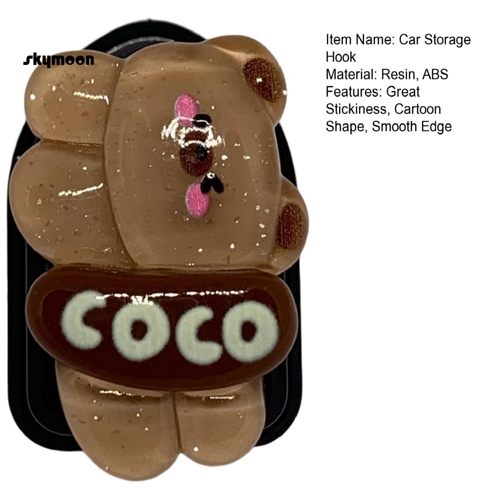 Skym * Móc Treo Đồ Tự Dính Hình Thú Hoạt Hình Chống Trượt Không Để Lại Dấu Vết Trang Trí Nội Thất Xe Hơi