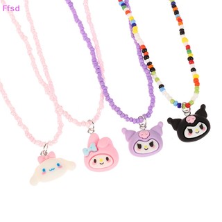 SANRIO Lunamo Vòng cổ Hạt Nhựa resin Mặt Hình kuromi cinnamoroll melody pochacco Hoạt Hình Dễ Thương Làm Quà Tặng Bán Chạy