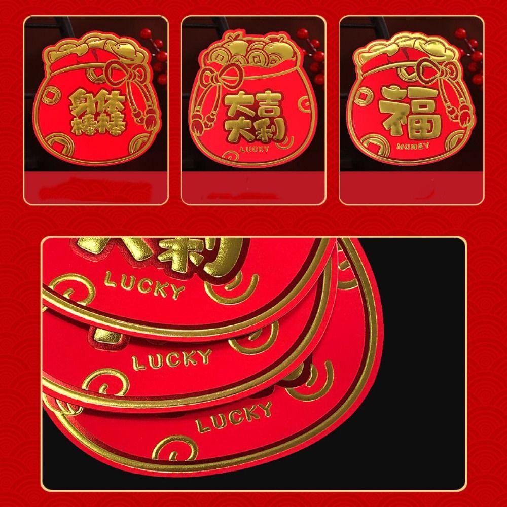 Mmluck Bộ 6 Bao Lì Xì Đỏ Phong Cách Truyền Thống Hoạt Hình Rồng May Mắn