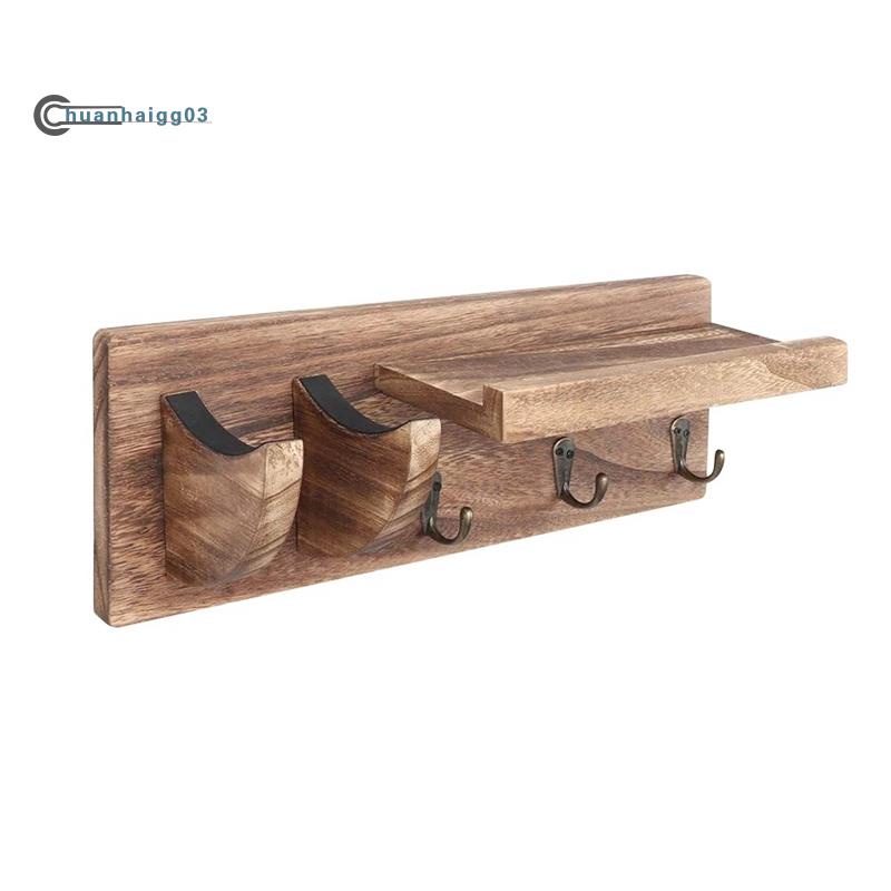Giá Đỡ Đàn guitar Gắn Tường Bằng Gỗ Kèm 3 Móc Treo Tiện Dụng