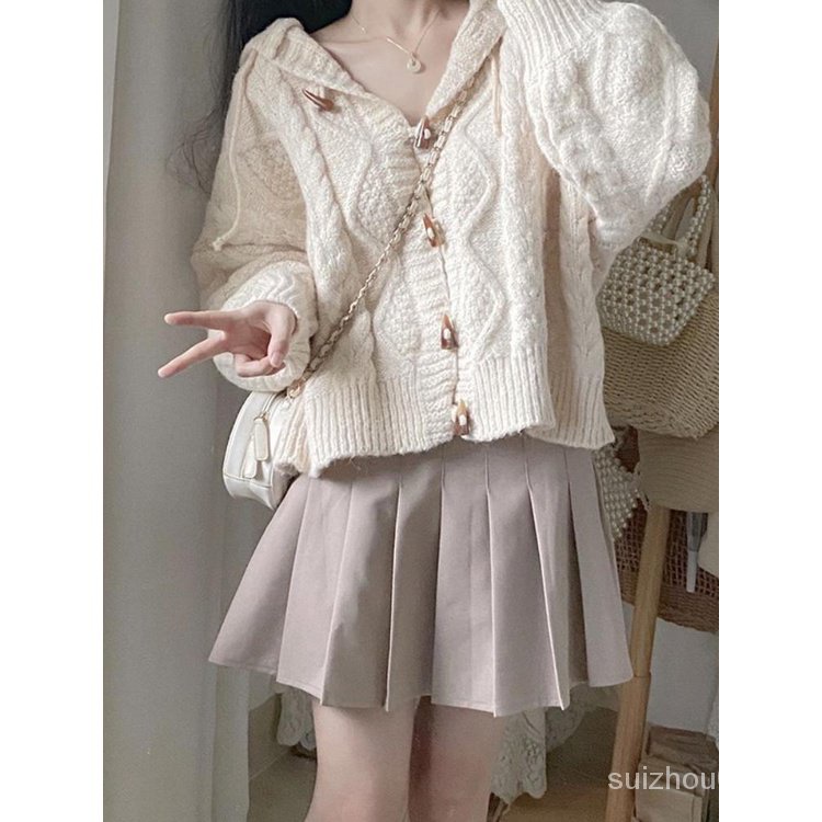 Áo Khoác cardigan Có Mũ Trùm Dáng Rộng Mềm Mại Phong Cách Thời Trang Xuân Thu p09