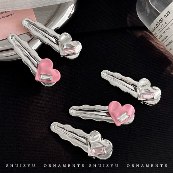 Kẹp Tóc Màu Hồng y2k Viền Tua Rua Bên Mới 2023 Cho Nữ