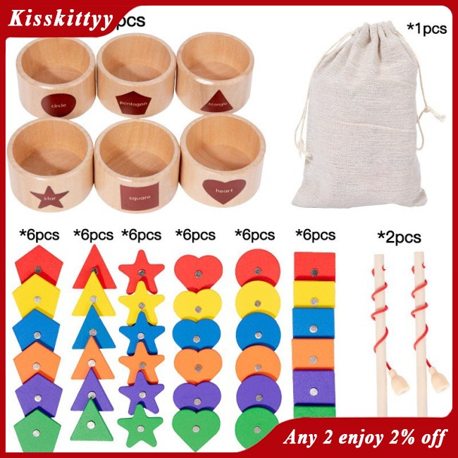 Kisskitty Trò Chơi Phân Loại Câu Cá Bằng Gỗ 2 Trong 1