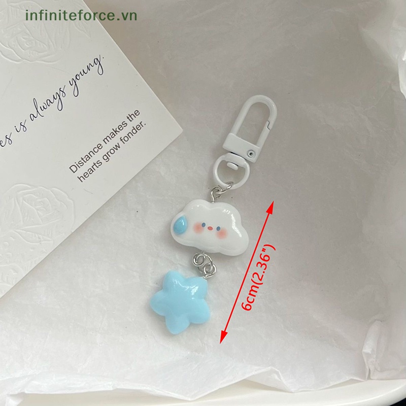 Móc Khóa Xe Hơi / Túi Xách Hình Đám Mây / Ngôi Sao Màu Xanh Dương Dễ Thương Cho Nữ