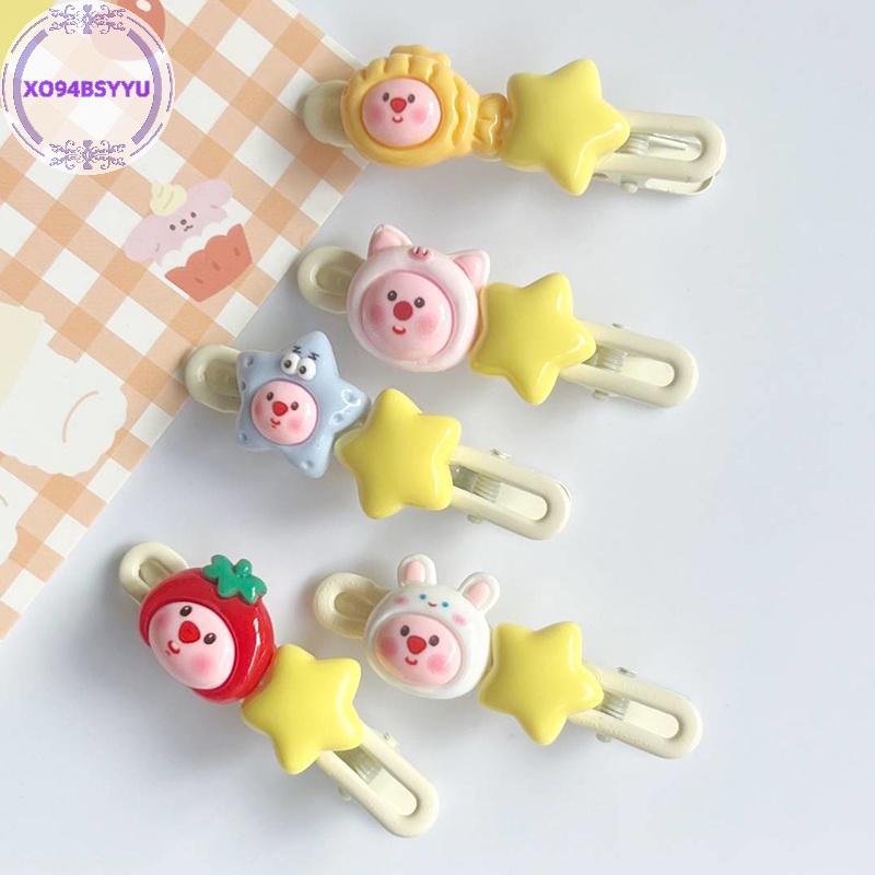 Xo94bsyu 1 Kẹp Tóc Mái Hình Ngôi Sao / Quả Dâu / Vịt Ngọt Ngào Dễ Thương Cho Nữ vn