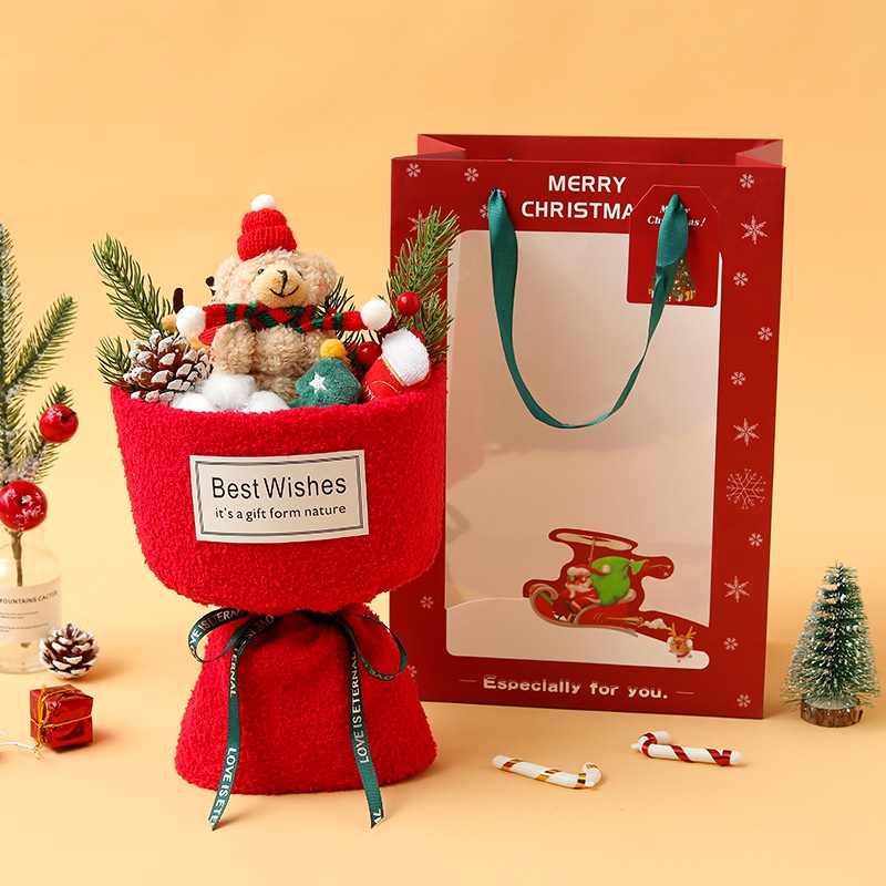 Bó hoa búp bê Bó Hoa Nhồi Bông Hình Chú Gấu Dễ Thương Dùng Trang Trí