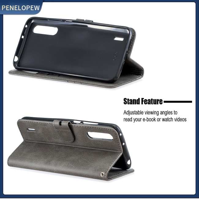 Bao Da Điện Thoại denim Màu Trơn Khóa Trước Cho xiaomi cc9-a3 lite Ốp