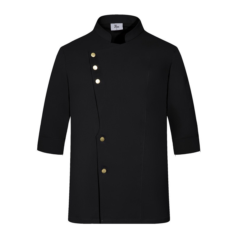 Áo Đồng Phục Đầu Bếp Tay Dài Thêu Họa Tiết Phong Cách Mới Thoáng Khí Cao Cấp Mùa Thu Đông Cho Nam