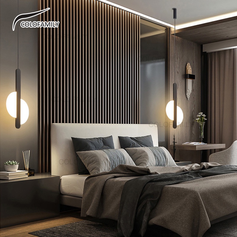 Đèn Chùm led Bằng acrylic Màu Đen Kiểu Bắc Âu Trang Trí Phòng Khách / Phòng Ngủ / Nhà Hàng
