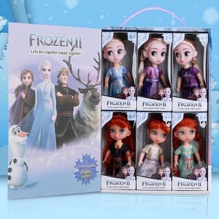 Đồ chơi set 6 búp bê công chúa elsa & anna frozen ii - disney 6.5 inch