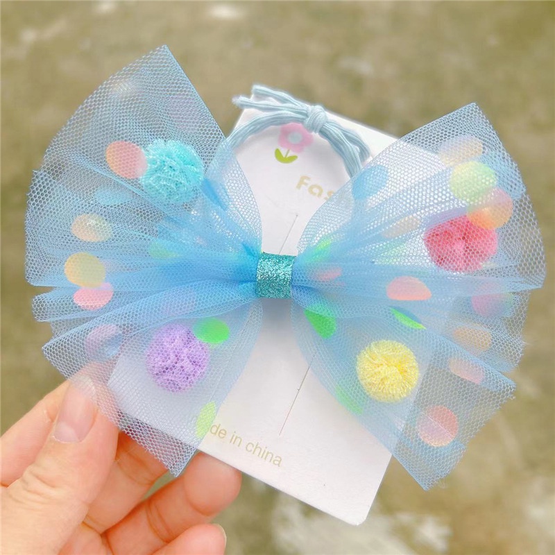 Kẹp Tóc Lưới Co Giãn Thêu Họa Tiết Xinh Xắn Cho Bé Gái