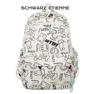 SCHWARZ ETIENNE  Ba Lô canvas Đi Học Sức Chứa Lớn Đa Năng Phong Cách graffiti Dễ Thương