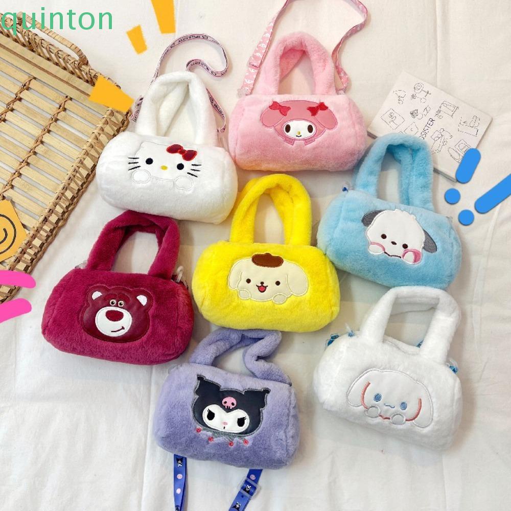 Shanhai Túi Đeo Vai / Xách Tay Hình kuromi melody Nhồi Bông Sức Chứa Lớn Họa Tiết Hoạt Hình kuromi melody Cho Bé