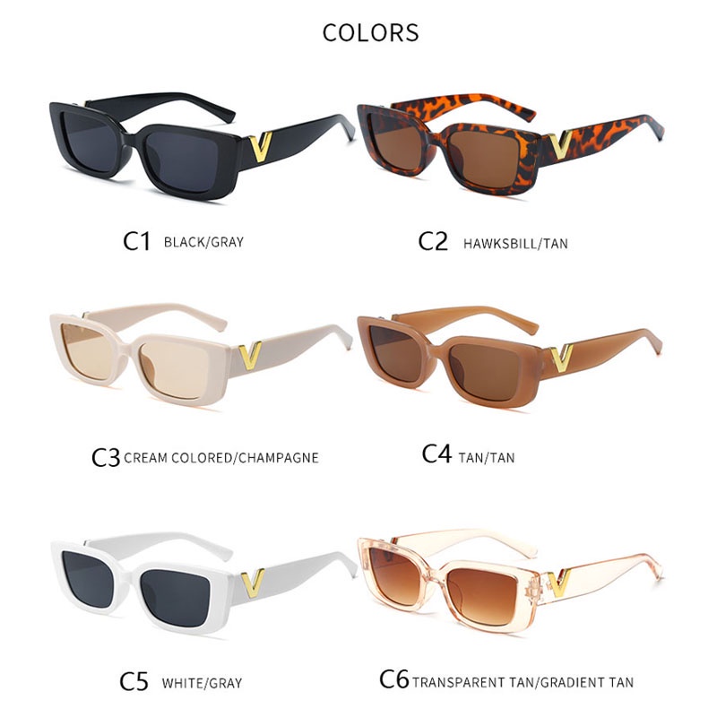 Kính Mát Mắt Mèo Hình Chữ v Phong Cách retro Thời Trang Ngoài Trời unisex