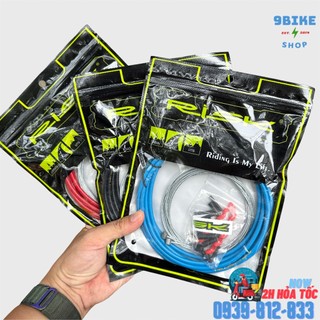 Bộ vỏ ruột dây thắng xe đạp road mtb nhiều màu Risk