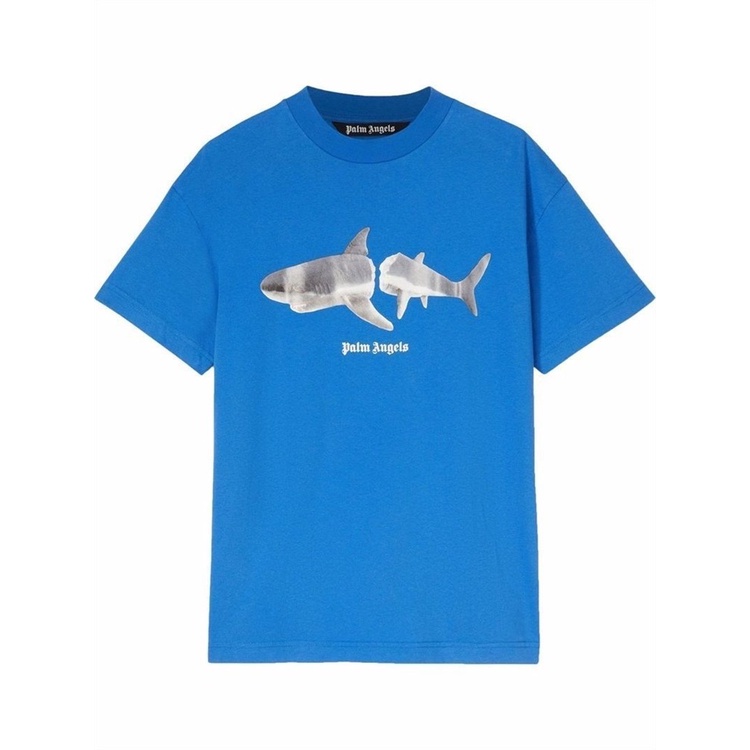 Áo Thun Ngắn Tay In Hình Cá Mập Ngực Thiên Thần Thời Trang Cho Nam Nữ