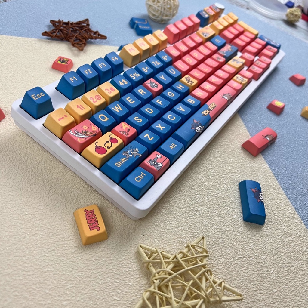 Tom và Jerry Keycaps MDA Profile Anime PBT Dye Sub Bàn Phím Cơ Keycap