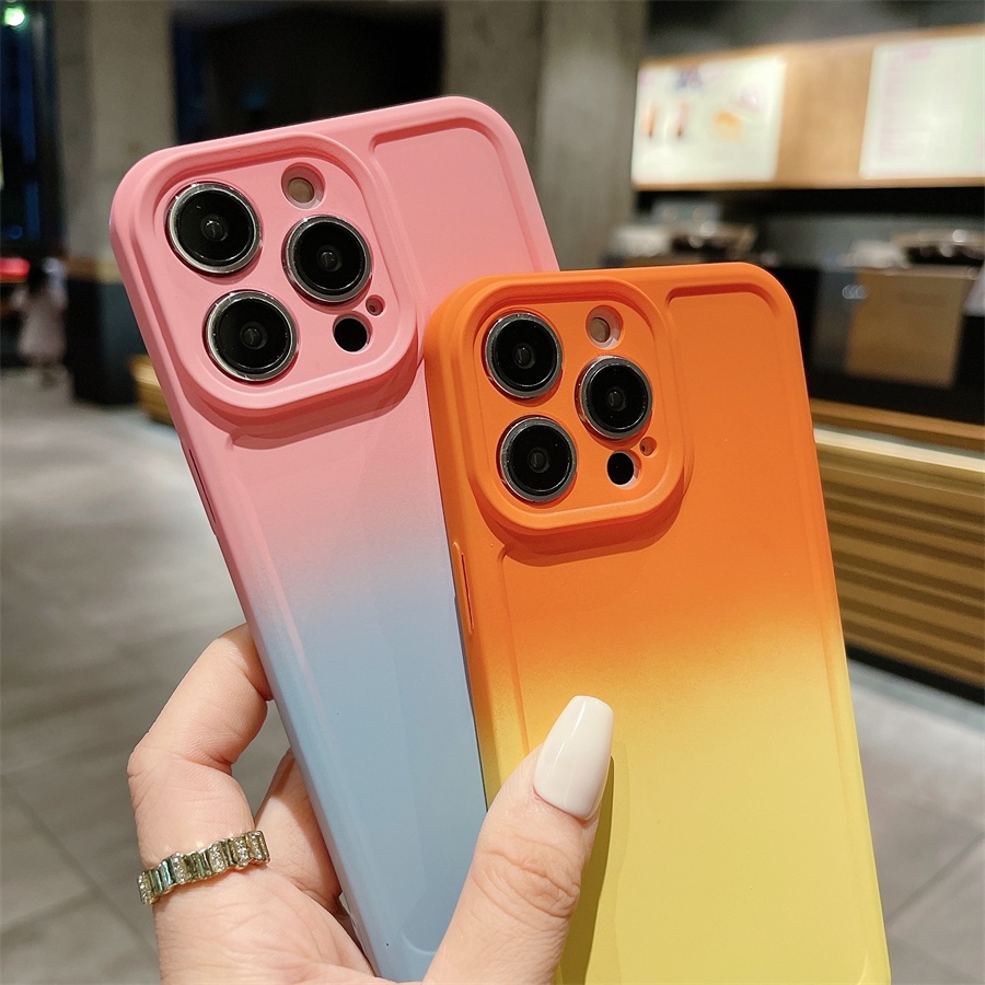Ôp Điện Thoại Silicon Dẻo Màu gradient Kèm Khung Bảo Vệ camera Cho xiaomi redmi note 12 pro + plus 4g 11 12s 11s 10s 9s 9 10 pro 5g Ốp