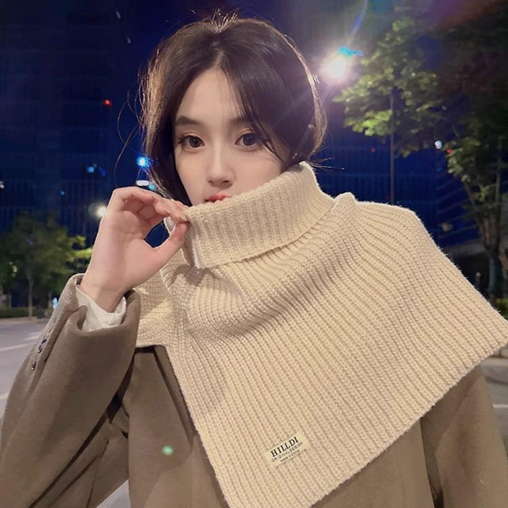 Staiai Khăn Choàng Cổ Cao Màu Trơn Giữ Ấm Mùa Đông Đơn Giản