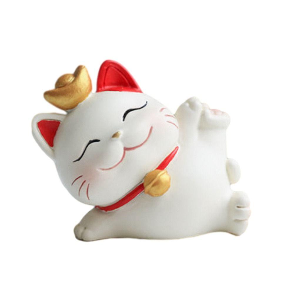 Mayshow Tượng Mèo May Mắn Bằng Nhựa resin Dễ Thương Trang Trí Bảng Điều Khiển Xe Hơi