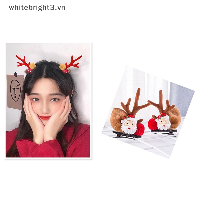 1 Cặp Kẹp Tóc Hình Giáng Sinh / Năm Mới / Ông Già Noel Dễ Thương Cho Bé Gái