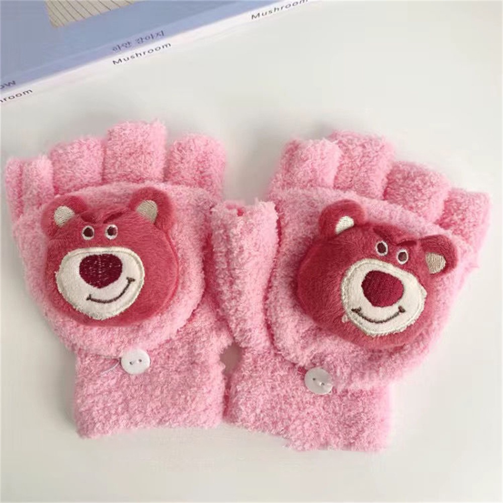 ♫ Găng Tay Mùa đông Sanrio Nhung San Hô Phim Hoạt Hình Dễ Thương Cinnamoroll Kuromi Màn Hình Cảm ứng Nửa Ngón Lật Lên Găng Tay Viết Cho Học Sinh để Làm Quà Tặng