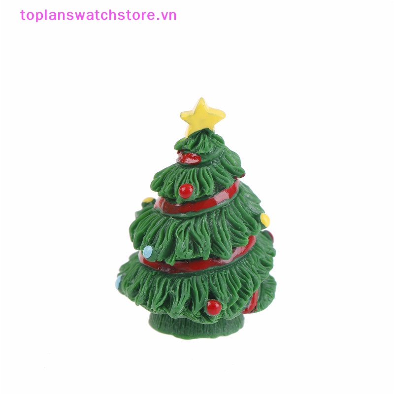 Toplanswatchstore Set 2 Mô Hình Cây Thông Giáng Sinh Mini Trang Trí Tiểu Cảnh vn