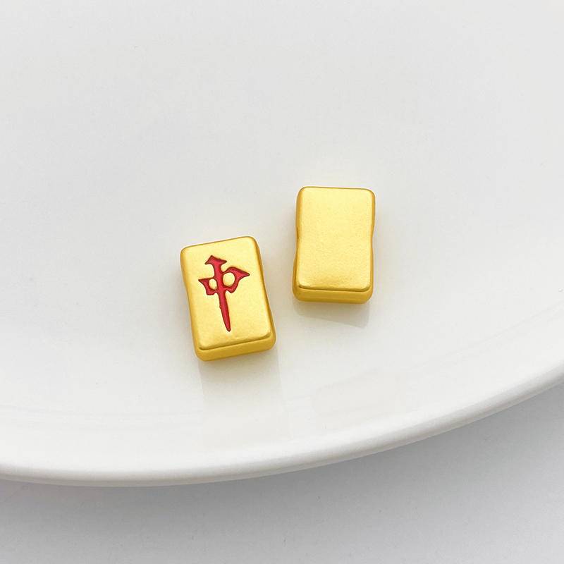 Hạt Xỏ Hình Vuông Màu Vàng Kim Làm Trang Sức Thủ Công diy