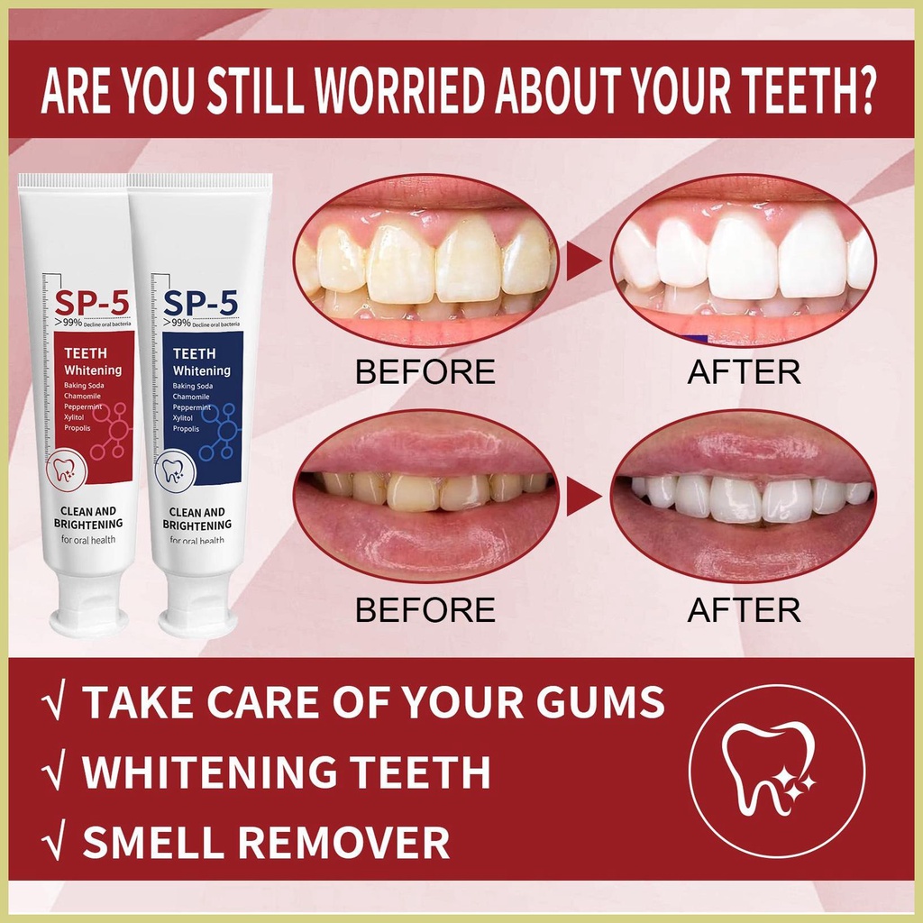 Kem Đánh Răng Làm Trắng Loại Bỏ Vết Bẩn Và Mùi Bạc Hà