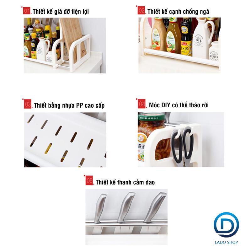Mua 1 tặng 5 - Kệ gia vị nhà bếp chữ B tặng ngay 5 khăn lau bàn
