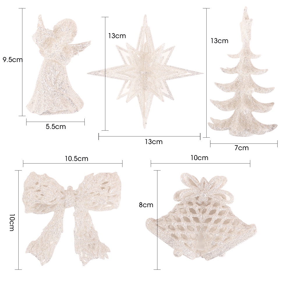 Phụ Kiện Treo Trang Trí Cây Thông Giáng Sinh Hình Ngôi Sao Năm Cánh Lấp Lánh