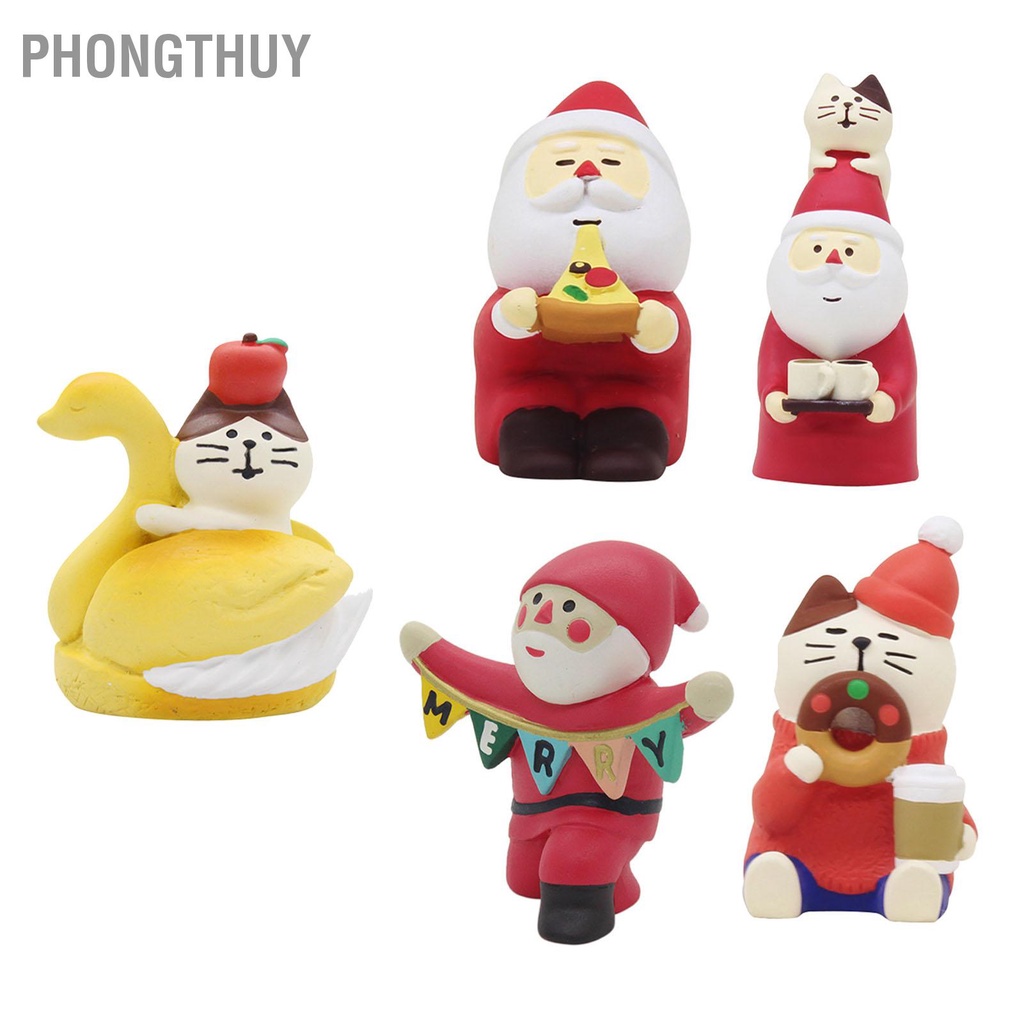 Mô hình ông già Noel mini dễ thương để bàn trang trí Giáng sinh cho bữa tiệc Nhà búp bê