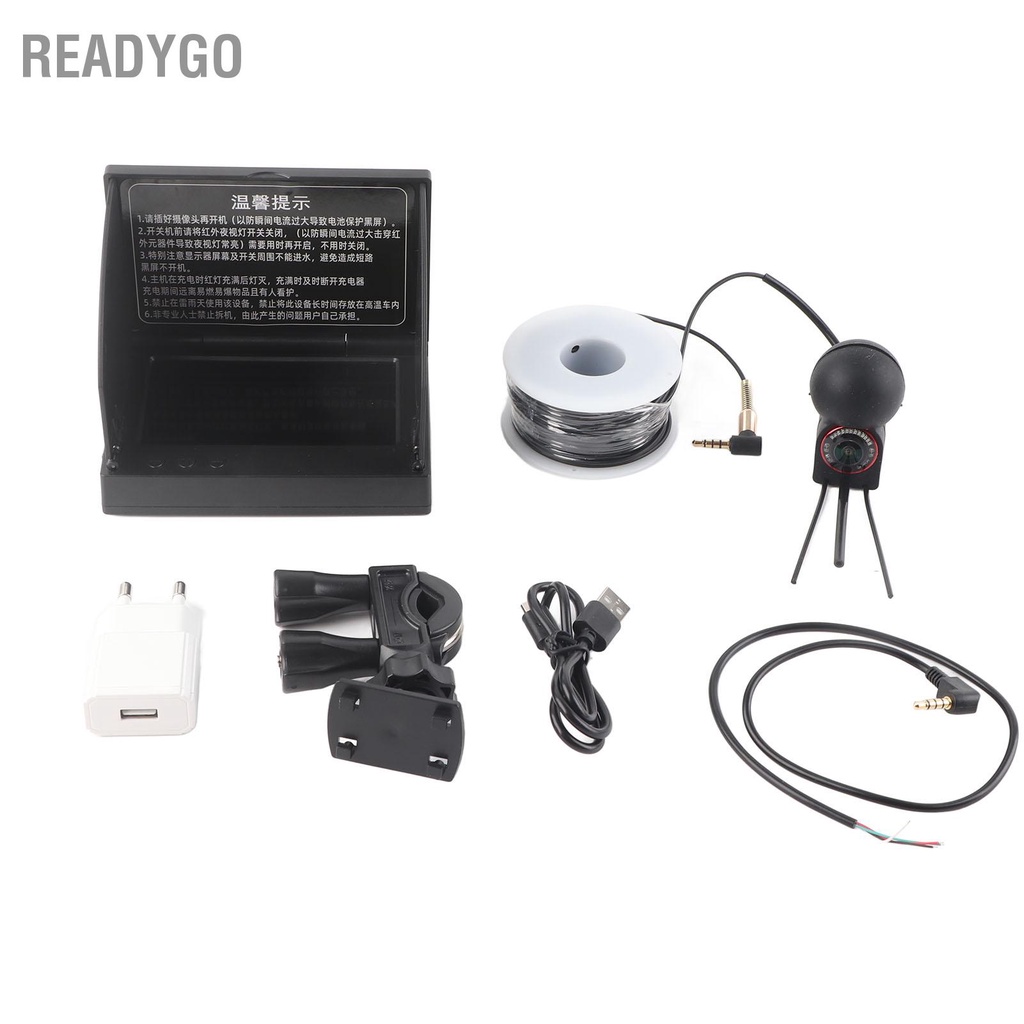 ReadyGo Camera câu cá dưới nước 4.3in TN HD Máy dò chống IP68 với 12 đèn nhìn đêm để 100‑240V