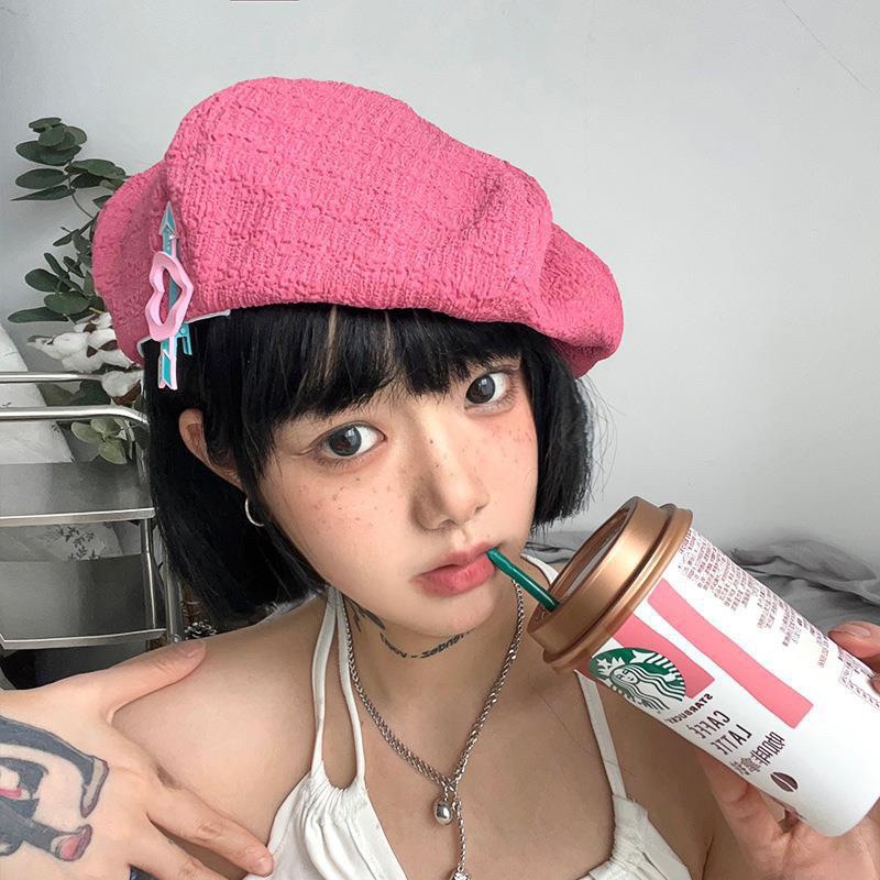SẴN HÀNG -Mũ Beret Thiết Kế Xinh Xắn Hợp Thời Trang Mũ Beret Mỏng Màu Sắc Ngọt Ngào Thời Trang Mùa Hè Cho Nam Nữ