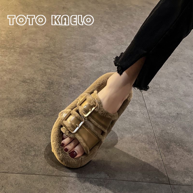 TOTOK  dép lông dép bông Đế Dày dép quai hậu đế cao 2023 hot trend Đẹp Đế linh hoạt Thời thượng Mềm mại FMR23A0O0Q 43Z231025