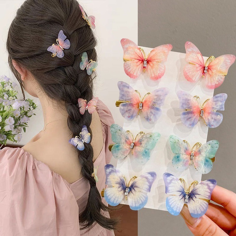 Set 5 Kẹp Tóc Ba Chiều Hình Bướm Dễ Thương Cho Nữ