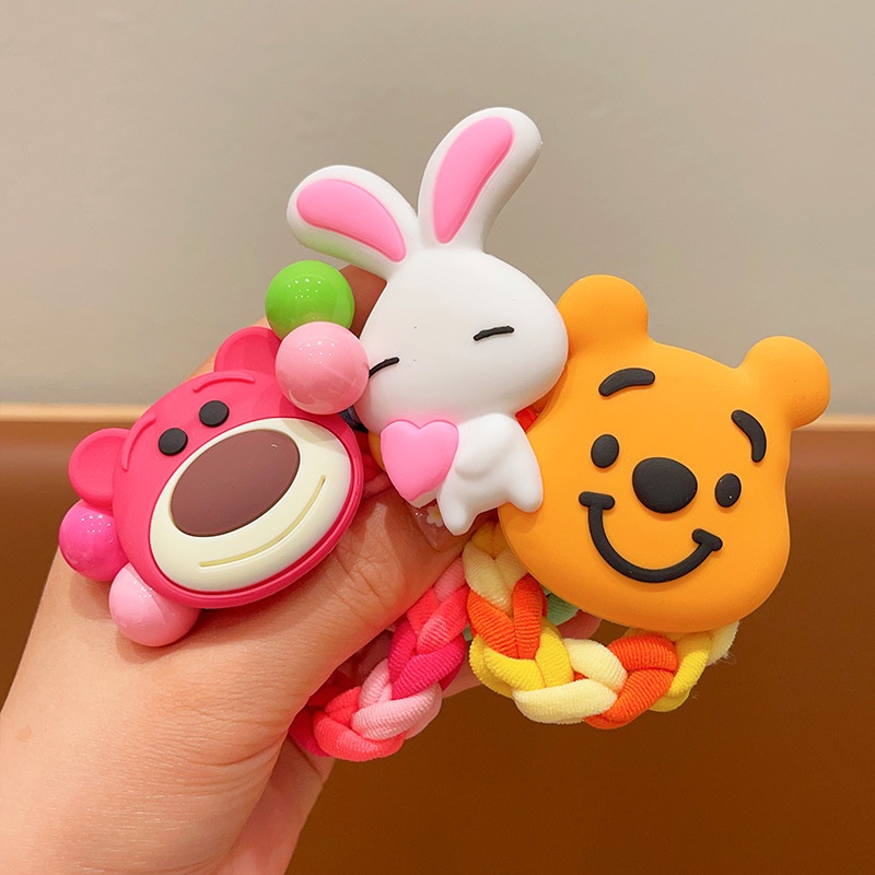 Sanrio Dây Buộc Tóc Cao Su Hình Gấu / Dâu Tây / kuromi cinnamoroll Đáng Yêu Cho Cặp Đôi