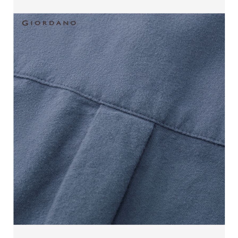 Áo sơ mi GIORDANO 01042869 cotton flannel dày tay dài thời trang cho nam