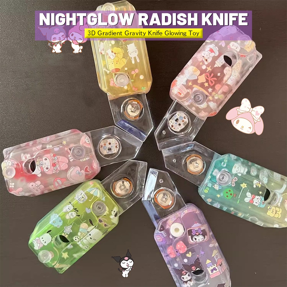 3d Gravity Carrot Ánh sáng mát mẻ Phim hoạt hình Dễ thương 3d Dao cà rốt phát sáng Chuyển động dao trọng lực Đồ chơi phát sáng